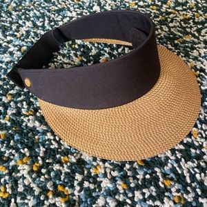 Eric Javits Squishee Visor Black Natural Full Coverage Sun Visor Hat